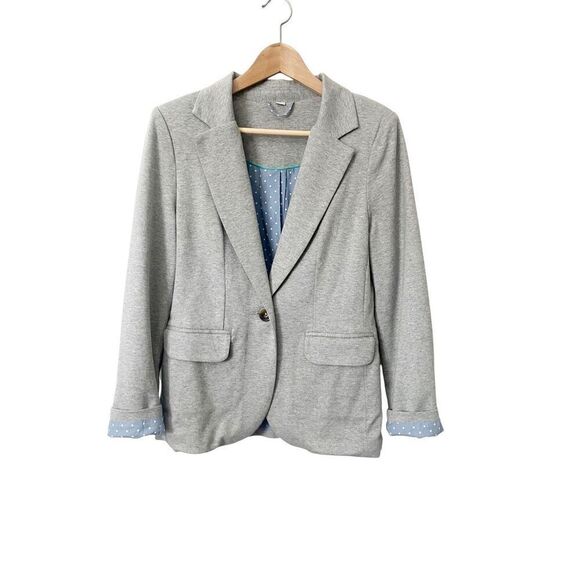 Boden Light Gray 100% Cotton Lined Single Button Long Sleeve Blazer Size 6‎ - Picture 1 of 5
